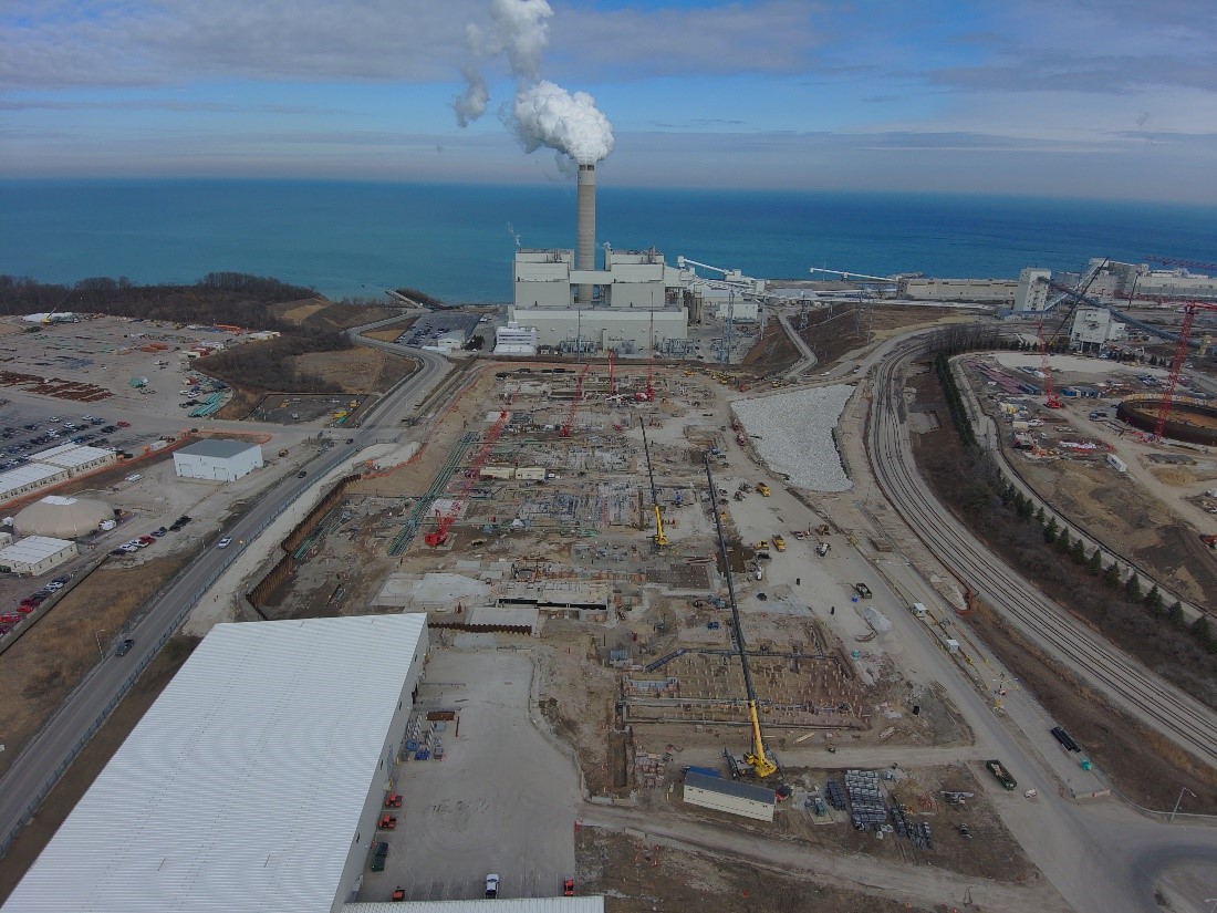 Aerial photo of CT construction