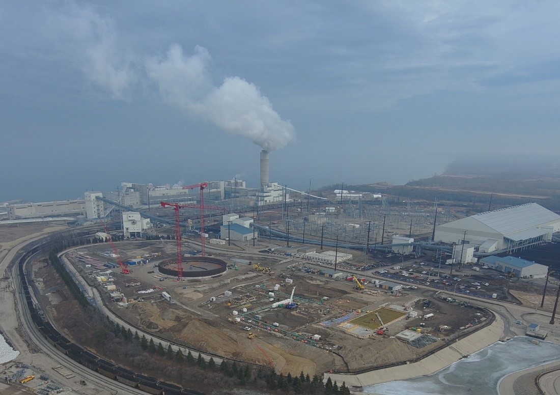 Aerial photo of LNG construction