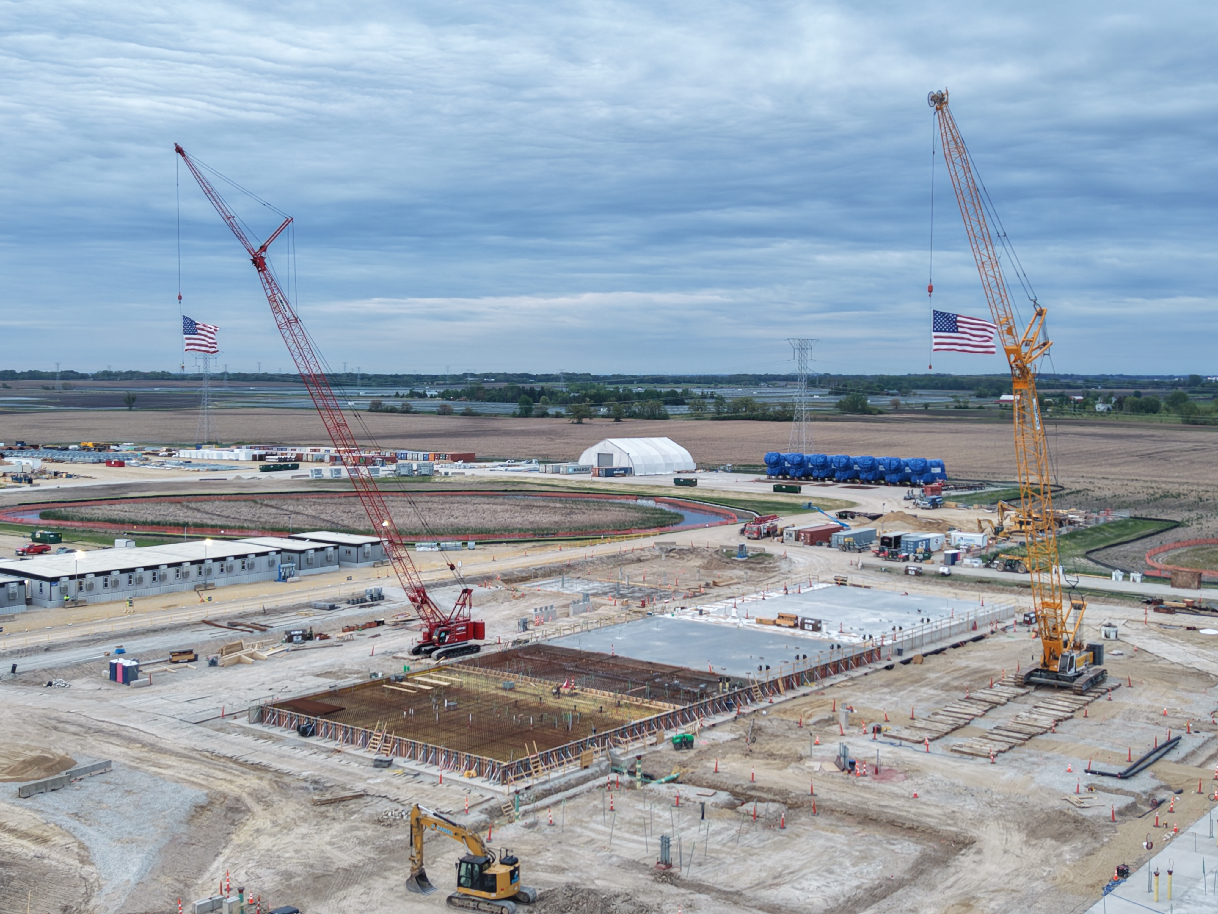 Aerial photos of construction
