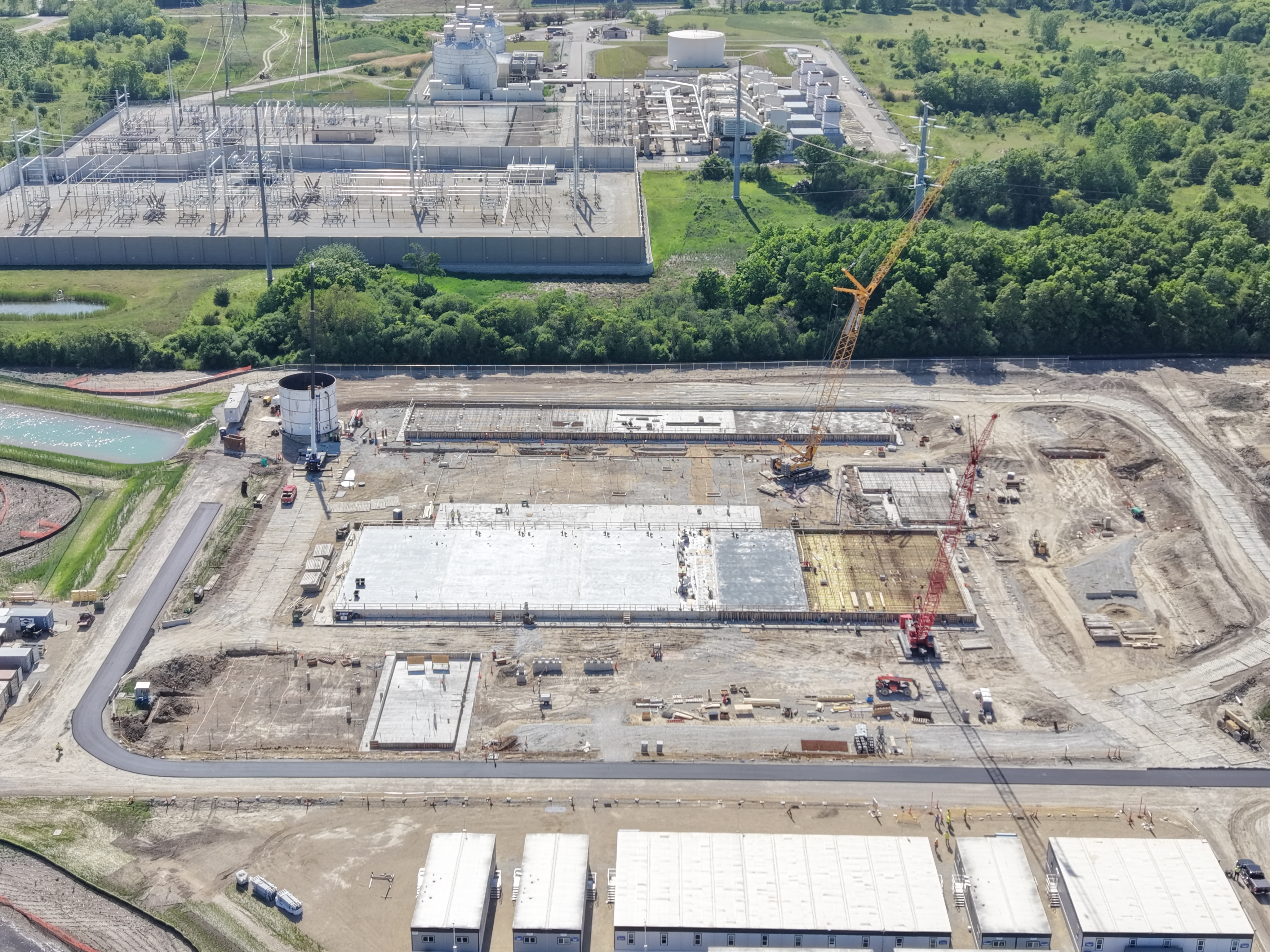 Aerial photos of construction