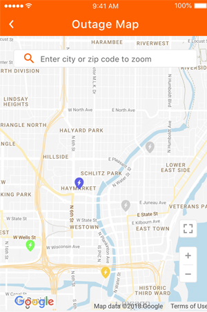 outage map screen image