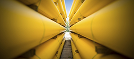 yellow natural gas pipes