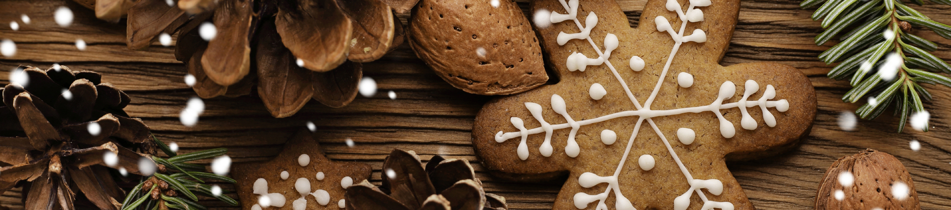 dusted gingerbread cutout cookies