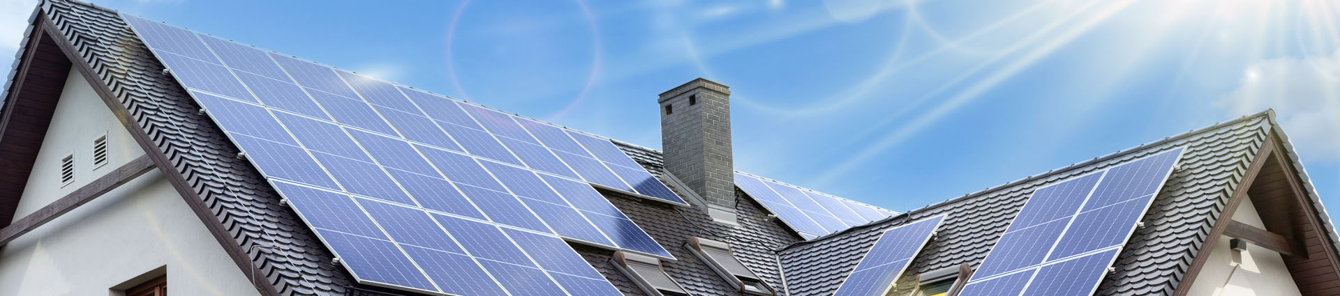 solar panels on house roof