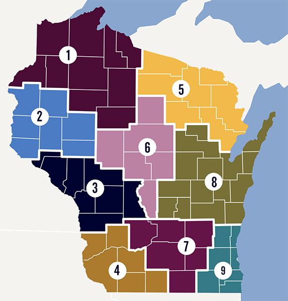 wisconsin economic region map